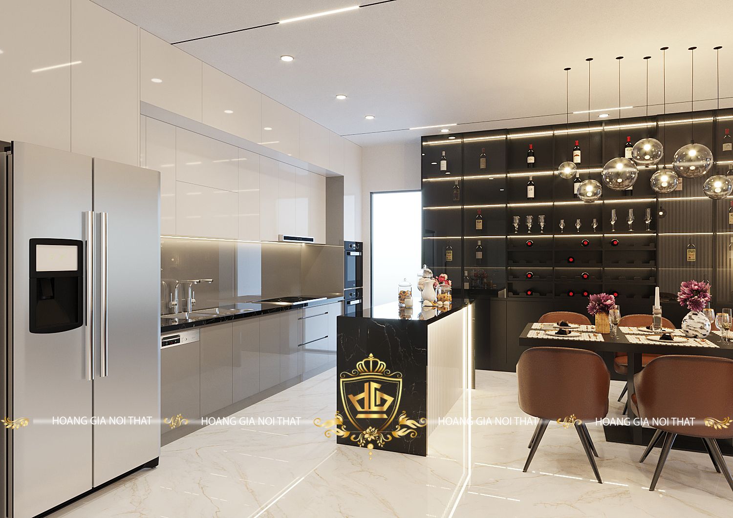 Nội thất gỗ óc chó hiện đại