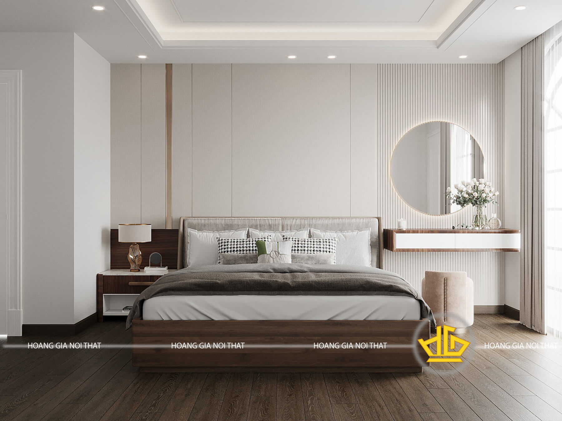 nội thất phòng ngủ gỗ óc chó