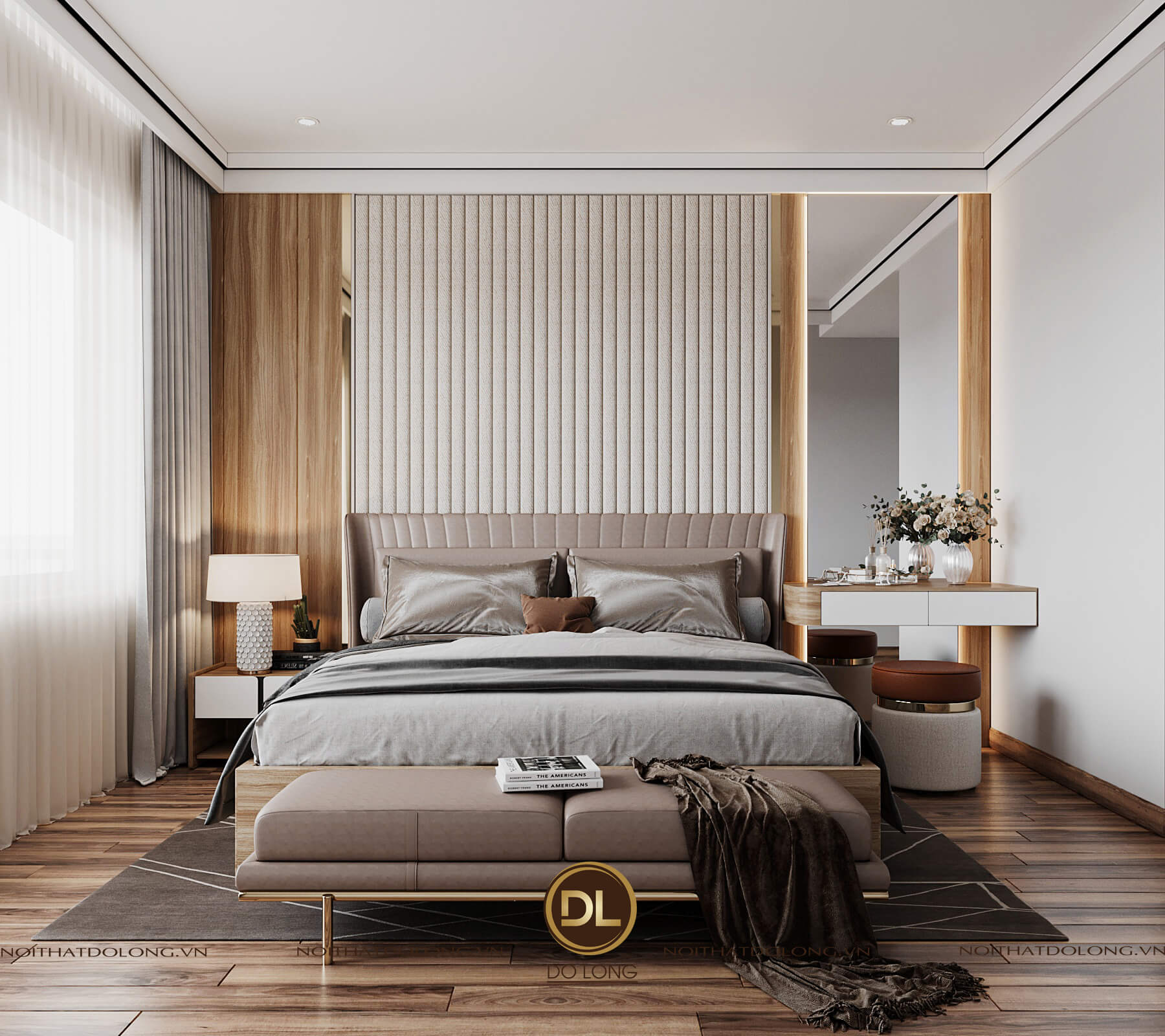 nội thất phòng ngủ gỗ óc chó